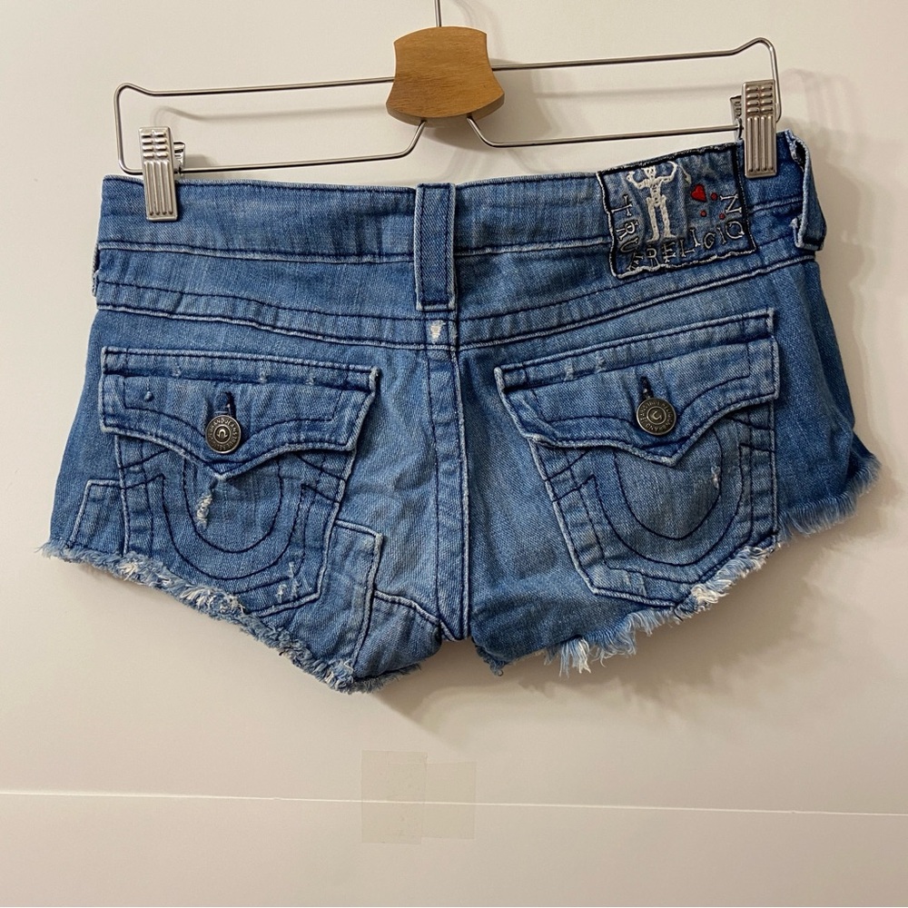 True Religion Blackbeard Flag Joey Cut Off Jean Shorts 26
